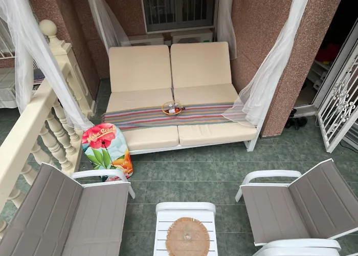 아파트 Super Terrace Levante Front Line Ranchos Self Check-in, Free Parking 베니돔