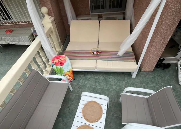 아파트 Super Terrace Levante Front Line Ranchos Self Check-in, Free Parking 베니돔